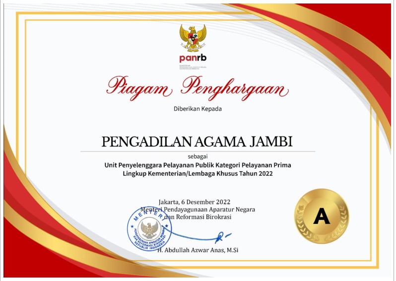 Sertifikat Pelayanan Prima 2022